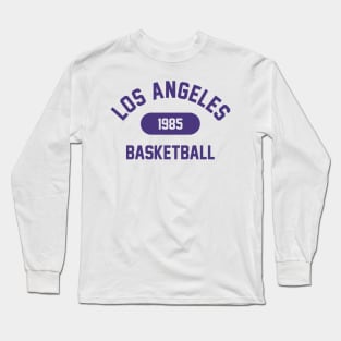 Retro 1985 Los Angeles Basketball Varsity Logo (Purple) Long Sleeve T-Shirt